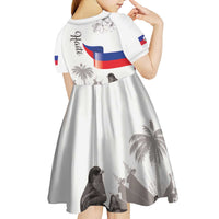 Haiti Citadelle Laferriere Kid Short Sleeve Dress Hispaniolan Trogon and Plumeria - Wonder Print Shop