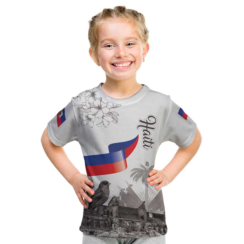 Haiti Citadelle Laferriere Kid T Shirt Hispaniolan Trogon and Plumeria - Wonder Print Shop