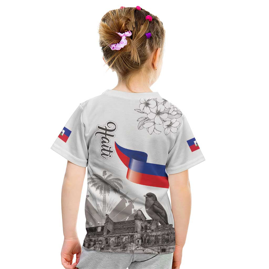 Haiti Citadelle Laferriere Kid T Shirt Hispaniolan Trogon and Plumeria - Wonder Print Shop