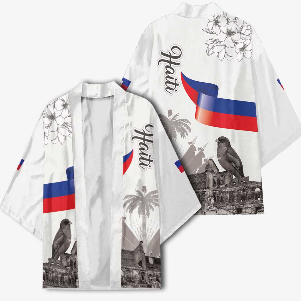 Haiti Citadelle Laferriere Kimono Hispaniolan Trogon and Plumeria - Wonder Print Shop