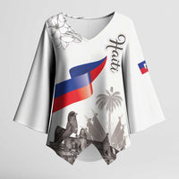 Haiti Citadelle Laferriere Kimono Sleeve Blouse Hispaniolan Trogon and Plumeria - Wonder Print Shop