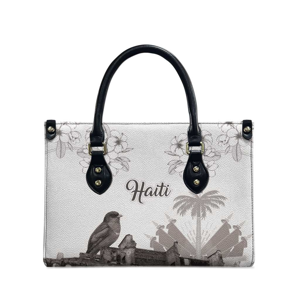 Haiti Citadelle Laferriere Leather Bag Hispaniolan Trogon and Plumeria - Wonder Print Shop