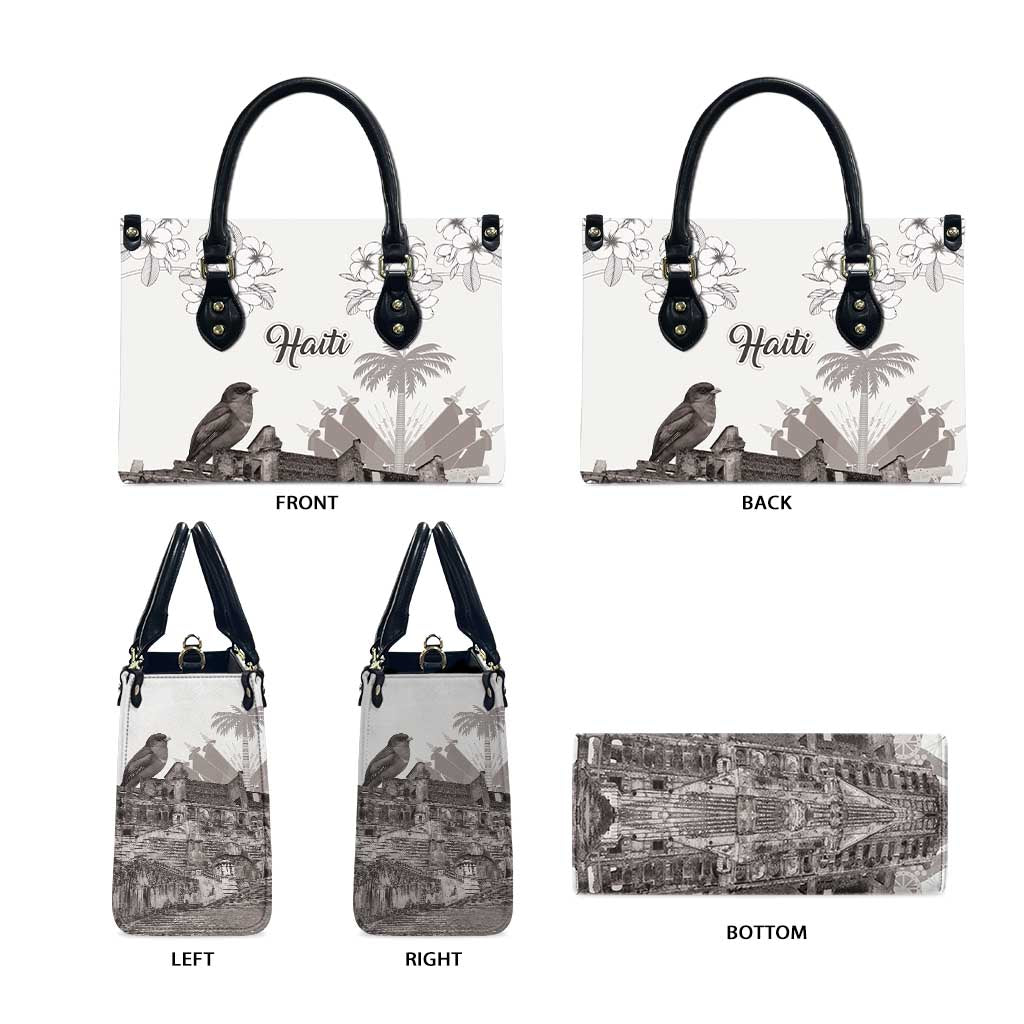 Haiti Citadelle Laferriere Leather Bag Hispaniolan Trogon and Plumeria - Wonder Print Shop