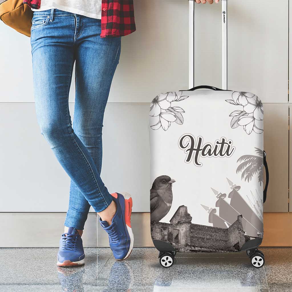 Haiti Citadelle Laferriere Luggage Cover Hispaniolan Trogon and Plumeria - Wonder Print Shop