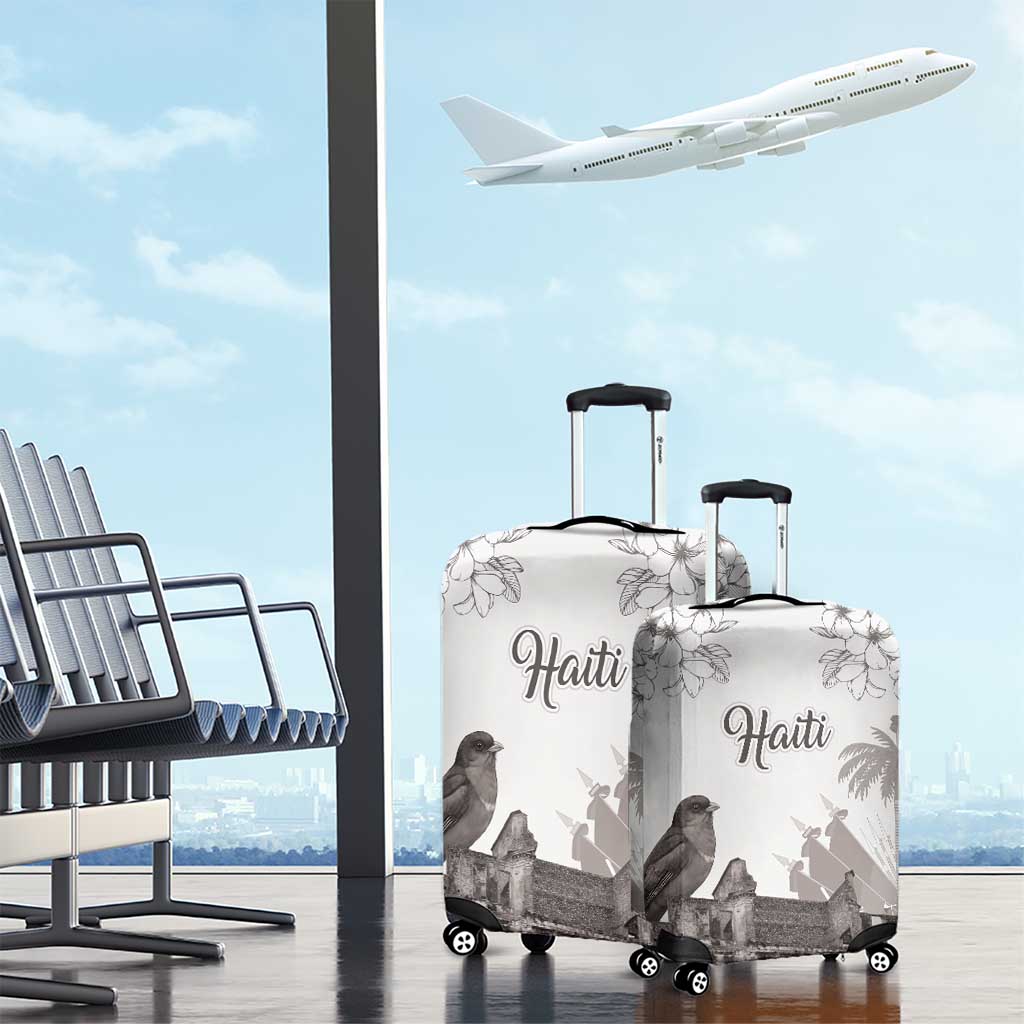 Haiti Citadelle Laferriere Luggage Cover Hispaniolan Trogon and Plumeria - Wonder Print Shop