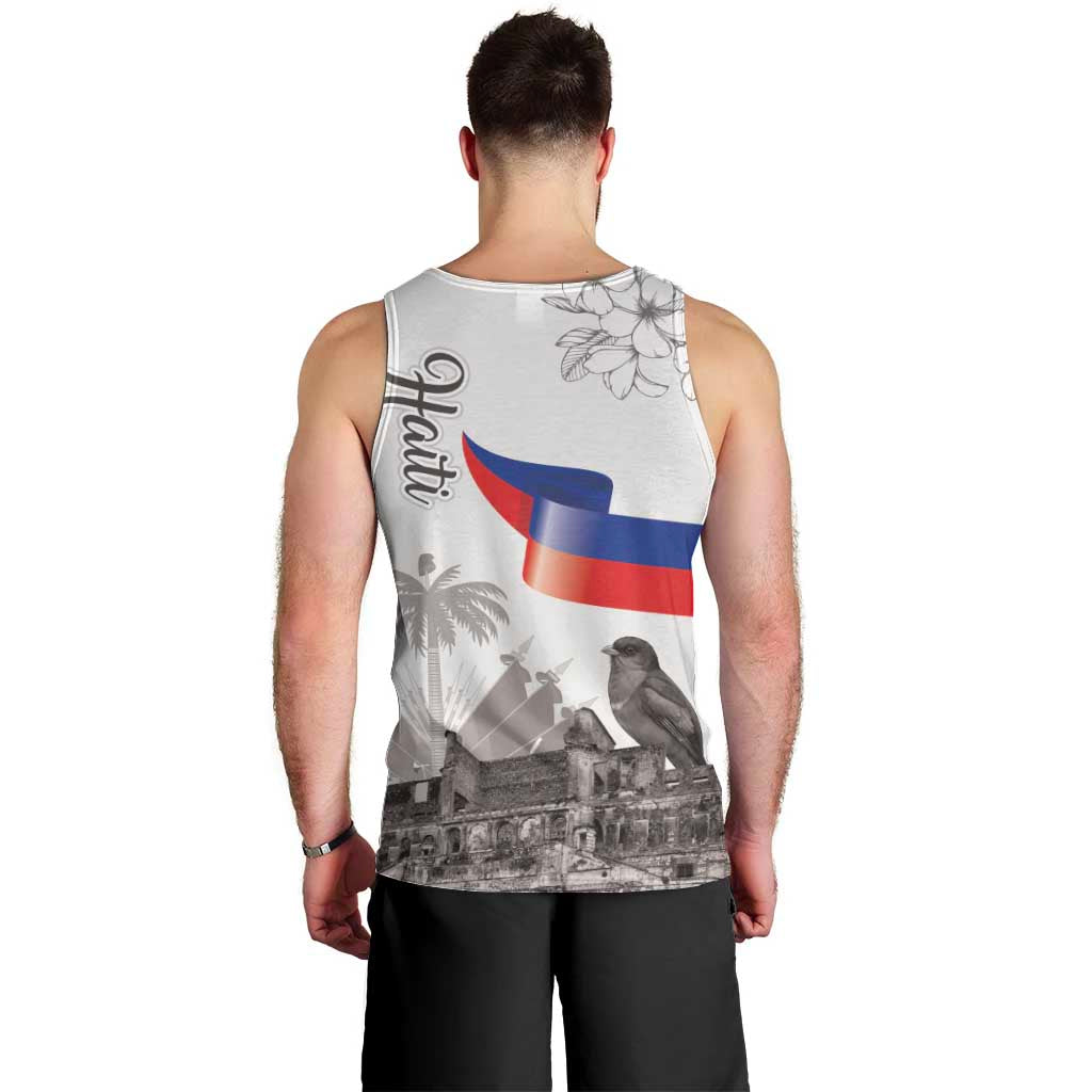 Haiti Citadelle Laferriere Men Tank Top Hispaniolan Trogon and Plumeria - Wonder Print Shop