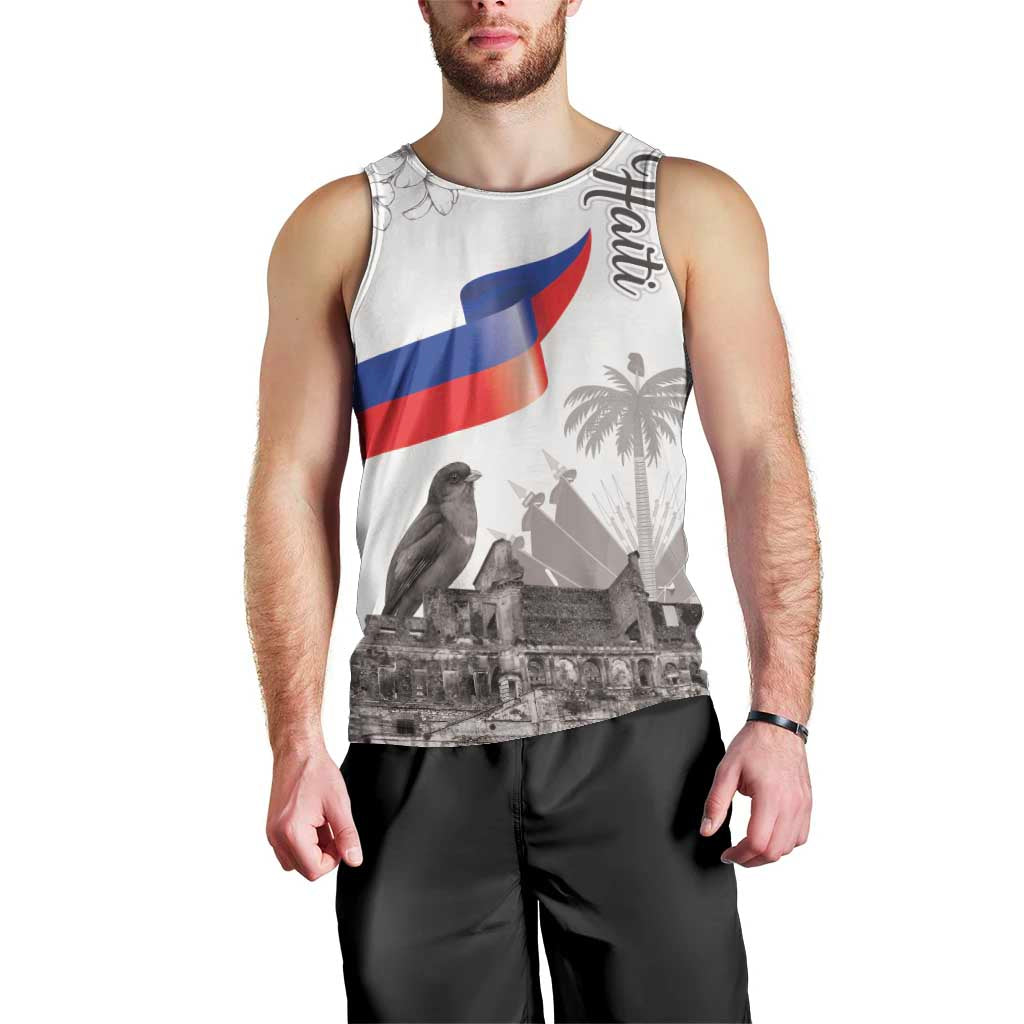 Haiti Citadelle Laferriere Men Tank Top Hispaniolan Trogon and Plumeria - Wonder Print Shop