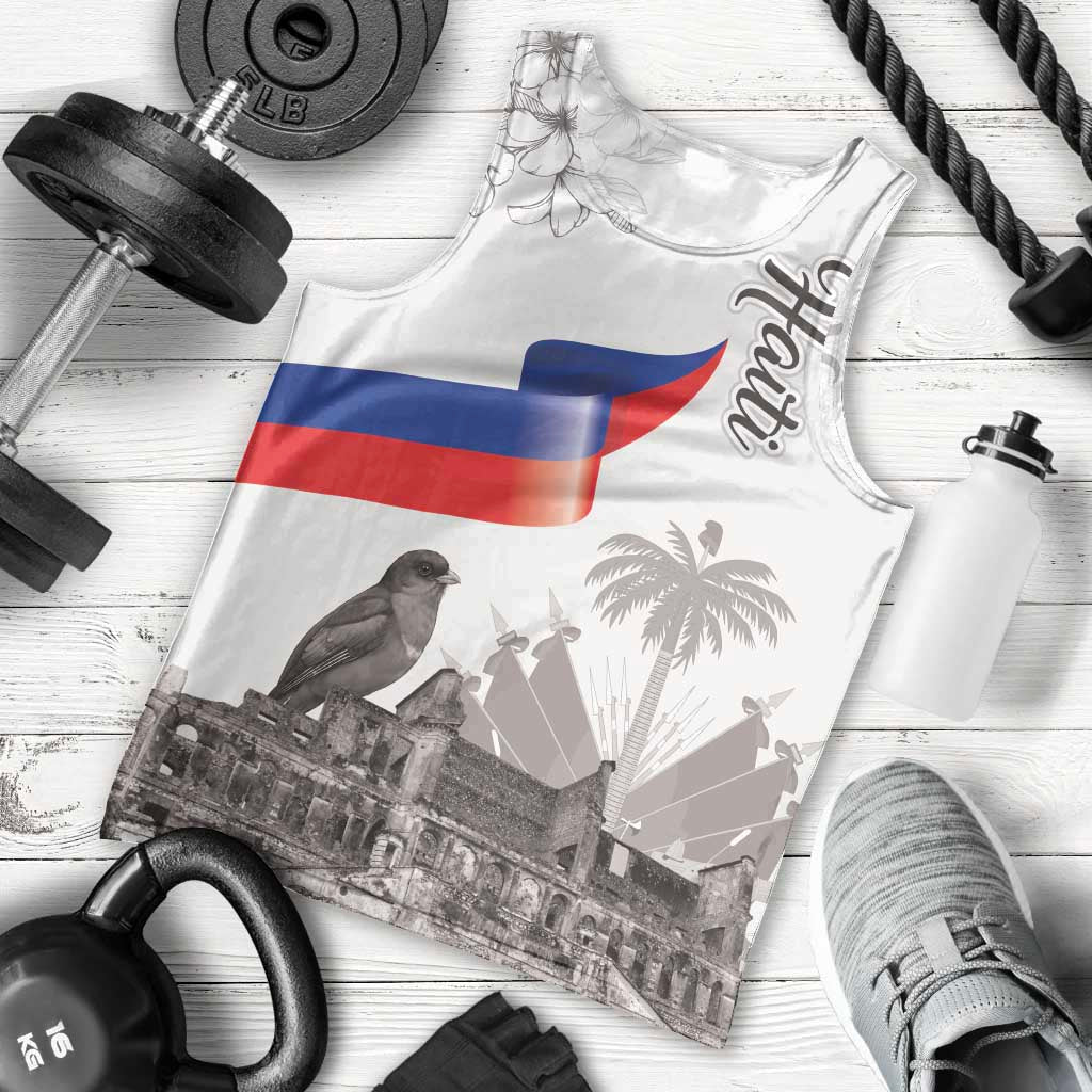 Haiti Citadelle Laferriere Men Tank Top Hispaniolan Trogon and Plumeria - Wonder Print Shop