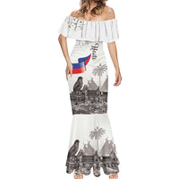 Haiti Citadelle Laferriere Mermaid Dress Hispaniolan Trogon and Plumeria - Wonder Print Shop