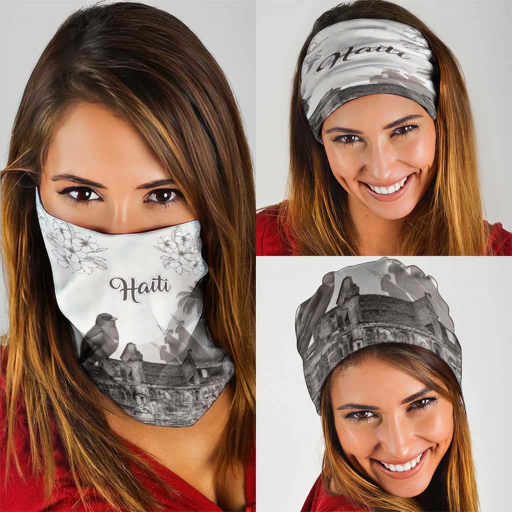 Haiti Citadelle Laferriere Neck Gaiter Hispaniolan Trogon and Plumeria - Wonder Print Shop