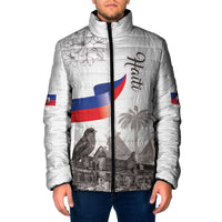 Haiti Citadelle Laferriere Padded Jacket Hispaniolan Trogon and Plumeria - Wonder Print Shop