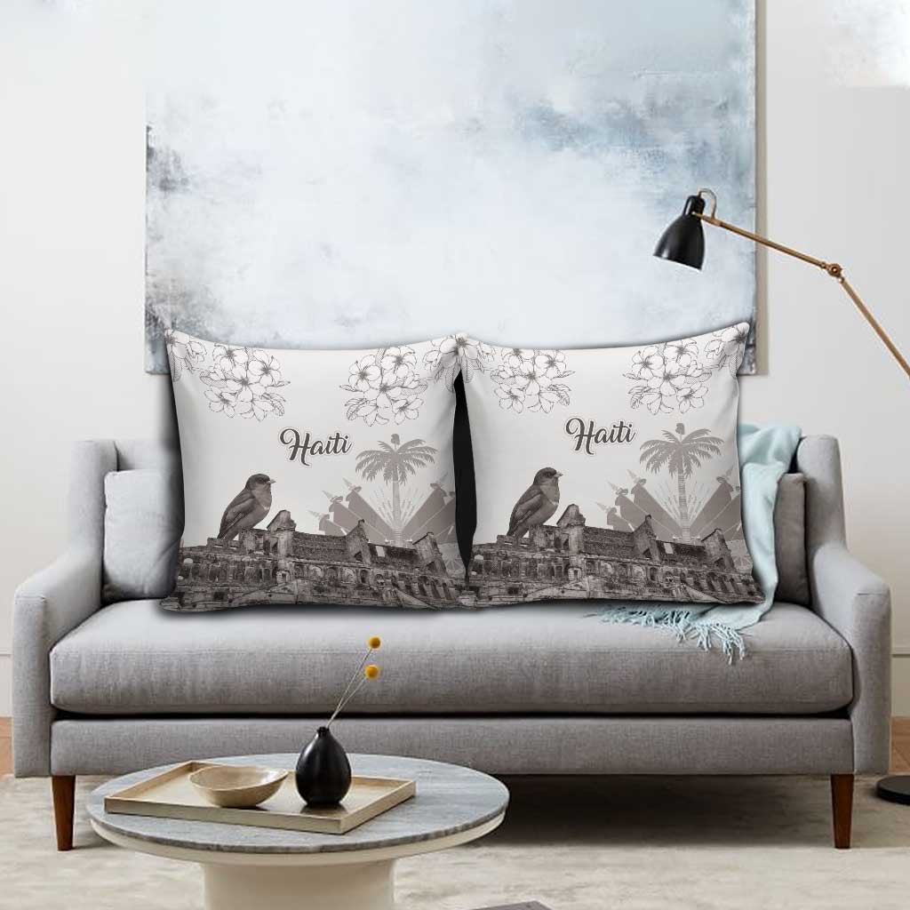 Haiti Citadelle Laferriere Pillow Cover Hispaniolan Trogon and Plumeria - Wonder Print Shop