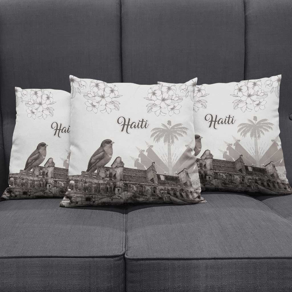 Haiti Citadelle Laferriere Pillow Cover Hispaniolan Trogon and Plumeria - Wonder Print Shop