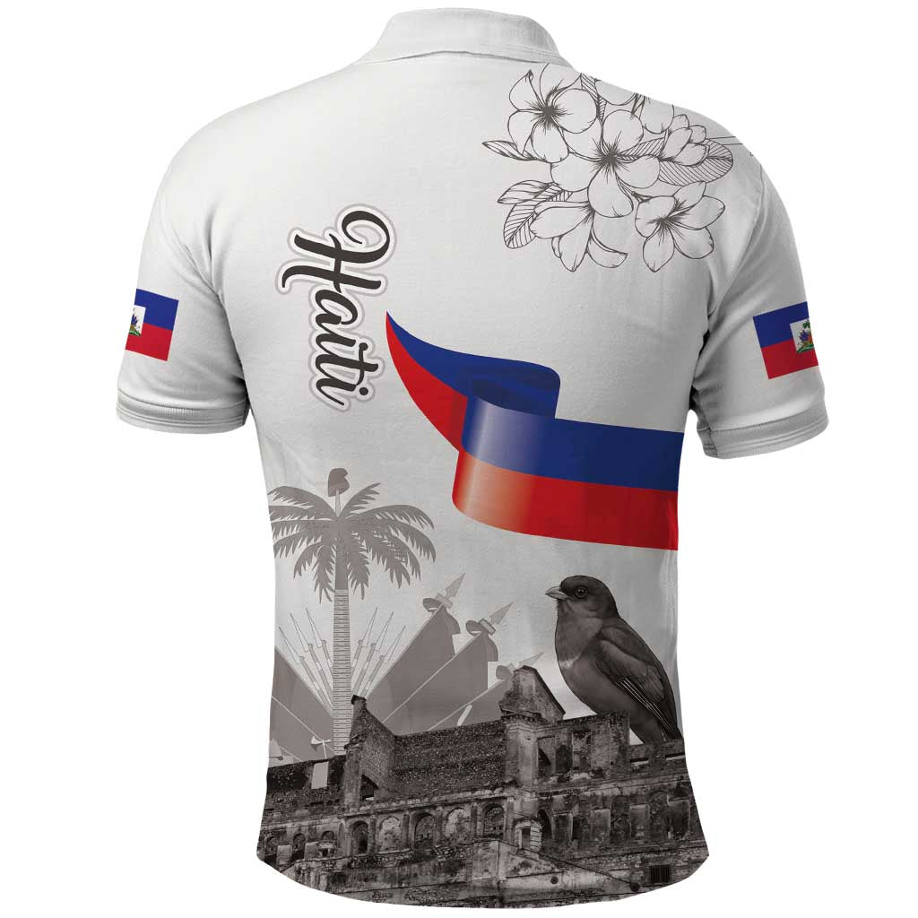 Haiti Citadelle Laferriere Polo Shirt Hispaniolan Trogon and Plumeria - Wonder Print Shop