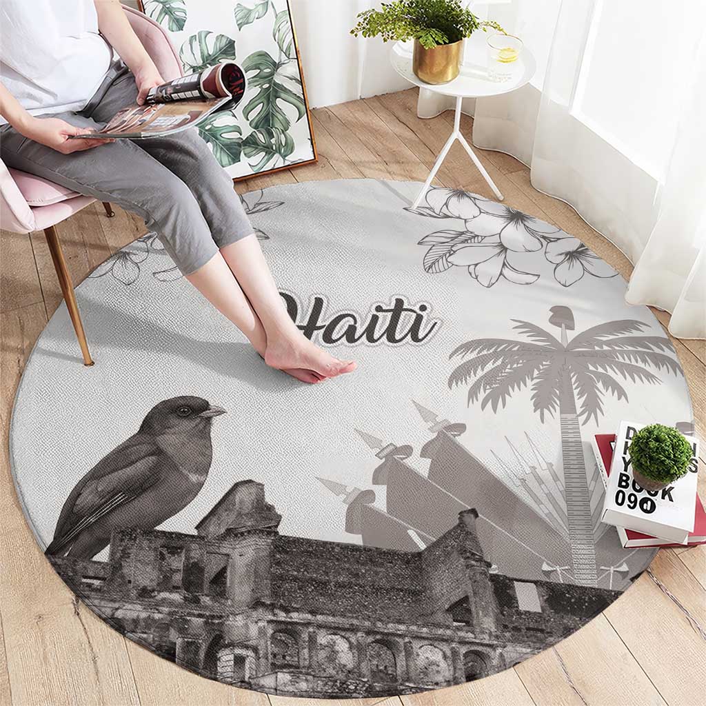 Haiti Citadelle Laferriere Round Carpet Hispaniolan Trogon and Plumeria - Wonder Print Shop