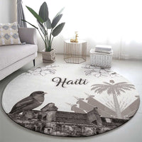 Haiti Citadelle Laferriere Round Carpet Hispaniolan Trogon and Plumeria - Wonder Print Shop