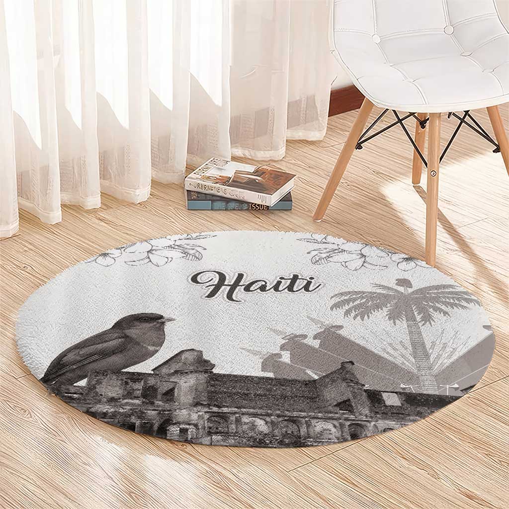 Haiti Citadelle Laferriere Round Carpet Hispaniolan Trogon and Plumeria - Wonder Print Shop