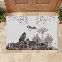 Haiti Citadelle Laferriere Rubber Doormat Hispaniolan Trogon and Plumeria - Wonder Print Shop