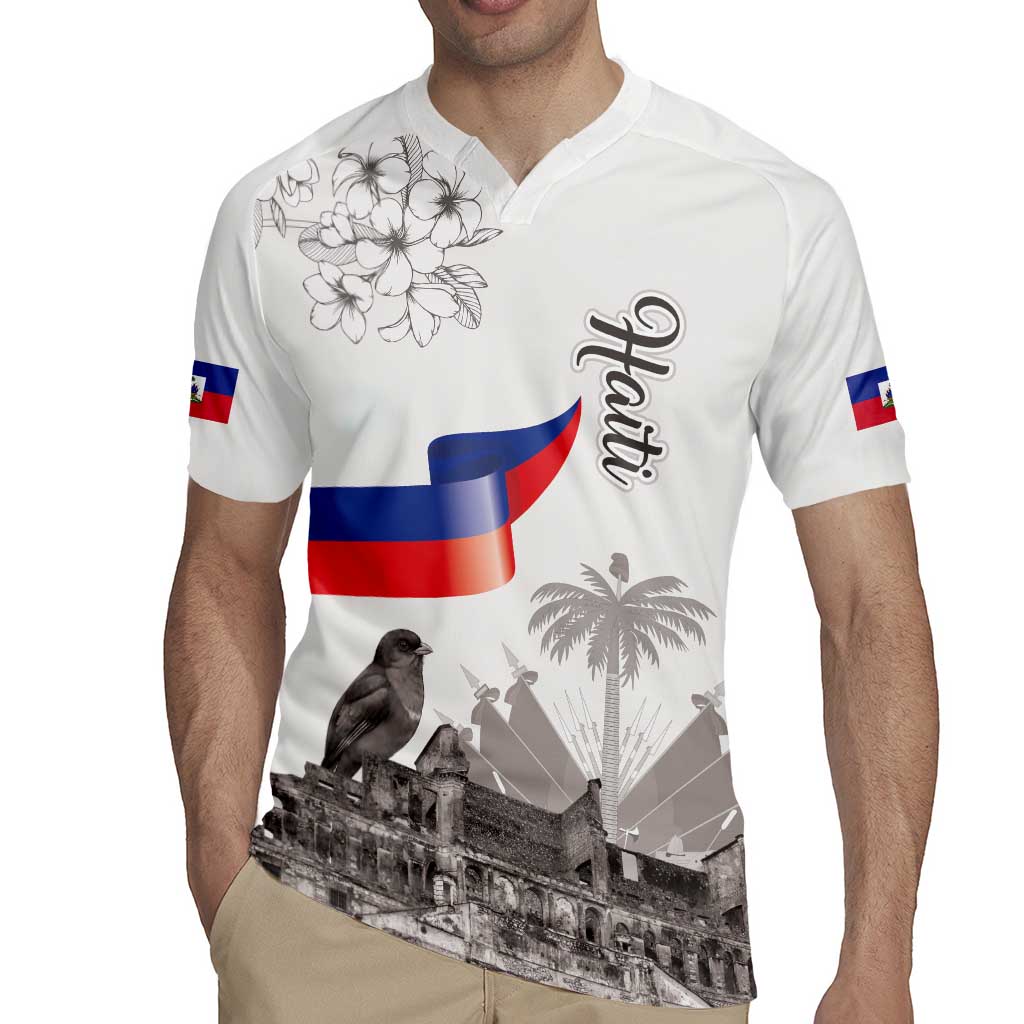 Haiti Citadelle Laferriere Rugby Jersey Hispaniolan Trogon and Plumeria - Wonder Print Shop
