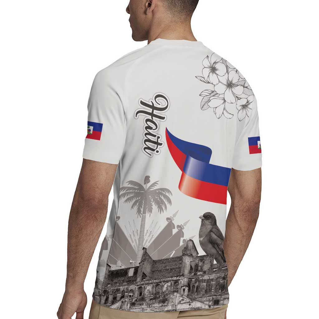Haiti Citadelle Laferriere Rugby Jersey Hispaniolan Trogon and Plumeria - Wonder Print Shop