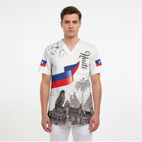 Haiti Citadelle Laferriere Scrub Top Hispaniolan Trogon and Plumeria - Wonder Print Shop