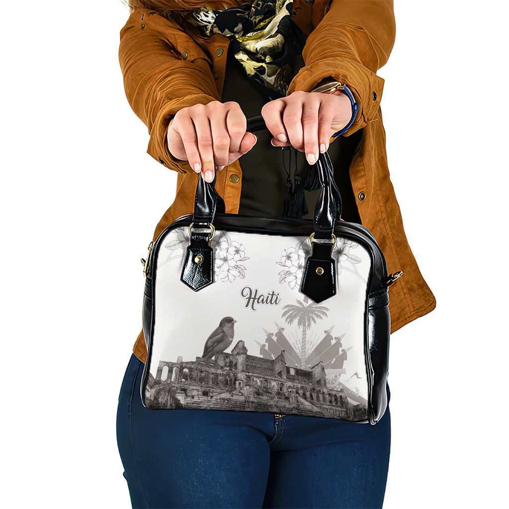Haiti Citadelle Laferriere Shoulder Handbag Hispaniolan Trogon and Plumeria - Wonder Print Shop
