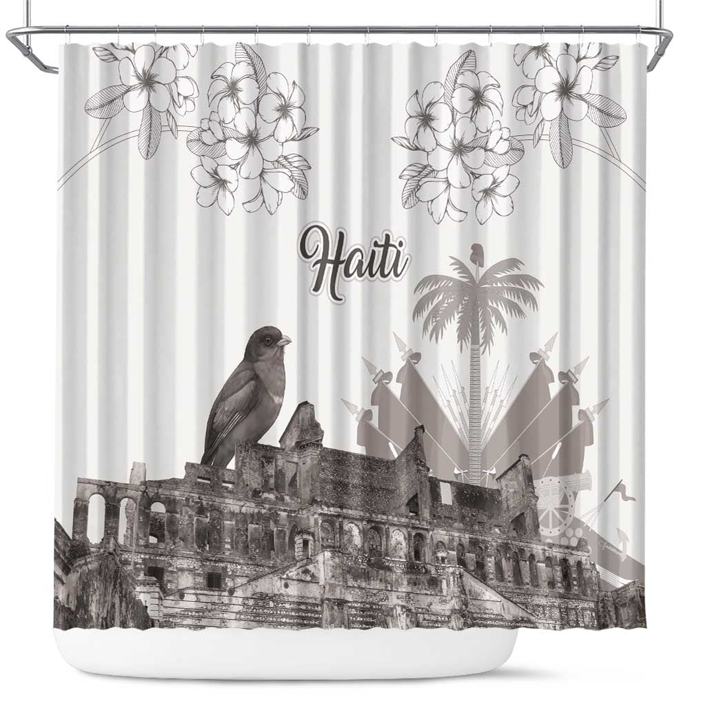 Haiti Citadelle Laferriere Shower Curtain Hispaniolan Trogon and Plumeria - Wonder Print Shop