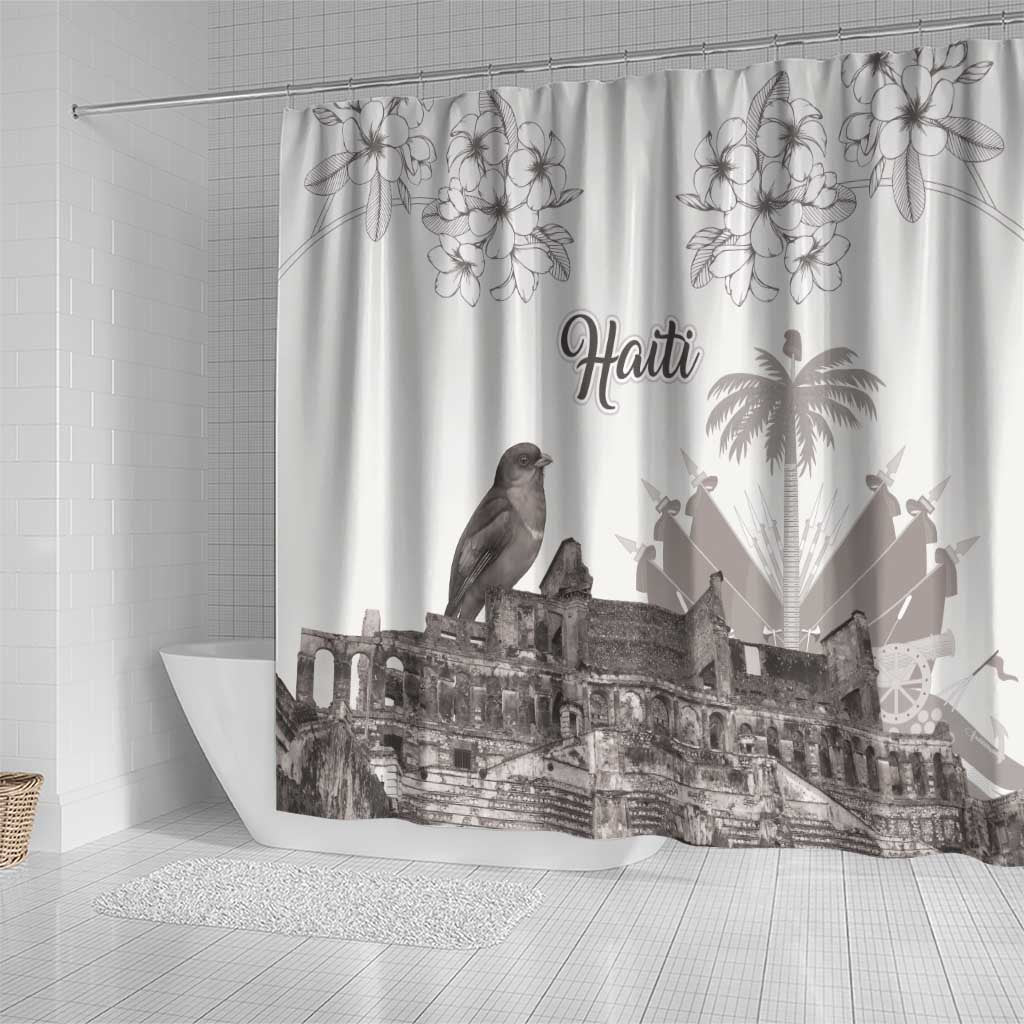 Haiti Citadelle Laferriere Shower Curtain Hispaniolan Trogon and Plumeria - Wonder Print Shop