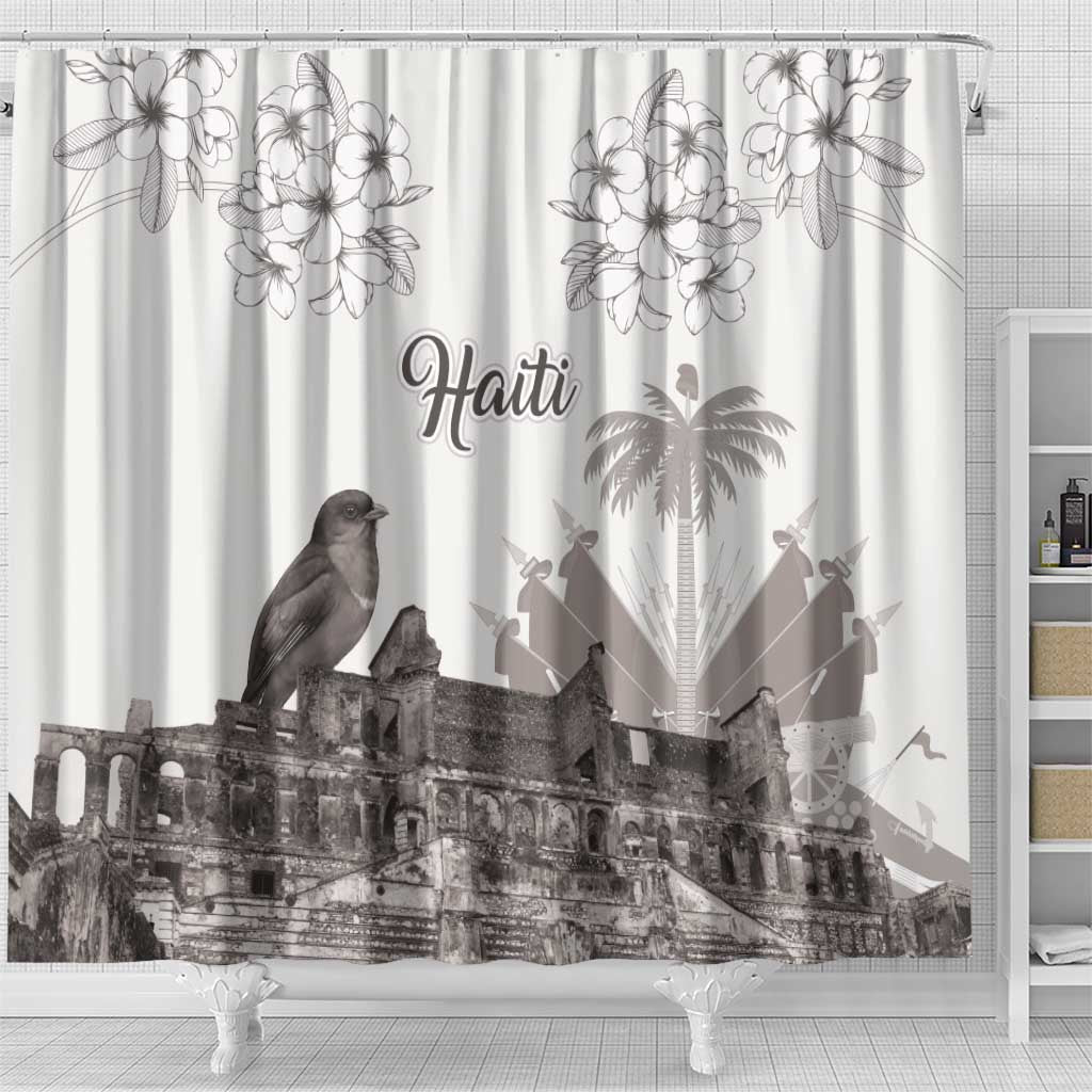 Haiti Citadelle Laferriere Shower Curtain Hispaniolan Trogon and Plumeria - Wonder Print Shop