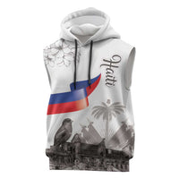 Haiti Citadelle Laferriere Sleeveless Hoodie Hispaniolan Trogon and Plumeria - Wonder Print Shop