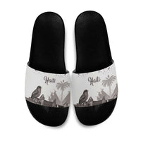 Haiti Citadelle Laferriere Slide Sandals Hispaniolan Trogon and Plumeria - Wonder Print Shop