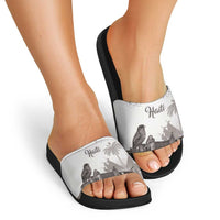 Haiti Citadelle Laferriere Slide Sandals Hispaniolan Trogon and Plumeria - Wonder Print Shop