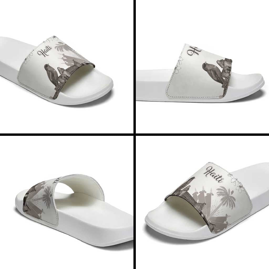 Haiti Citadelle Laferriere Slide Sandals Hispaniolan Trogon and Plumeria - Wonder Print Shop