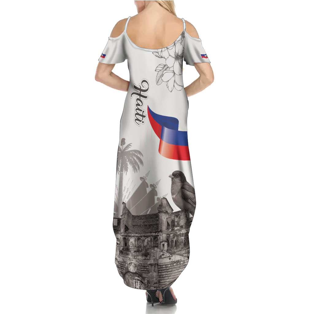 Haiti Citadelle Laferriere Summer Maxi Dress Hispaniolan Trogon and Plumeria - Wonder Print Shop