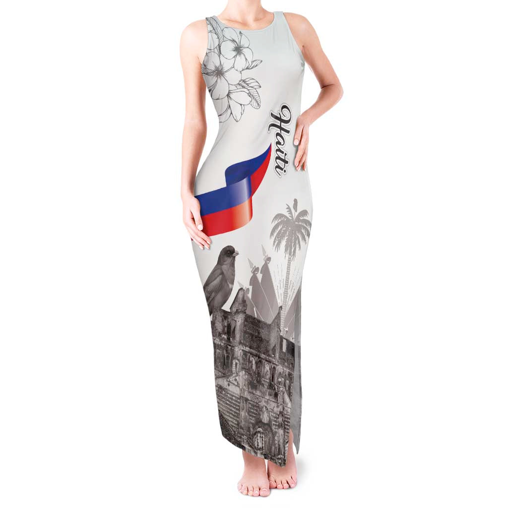 Haiti Citadelle Laferriere Tank Maxi Dress Hispaniolan Trogon and Plumeria - Wonder Print Shop