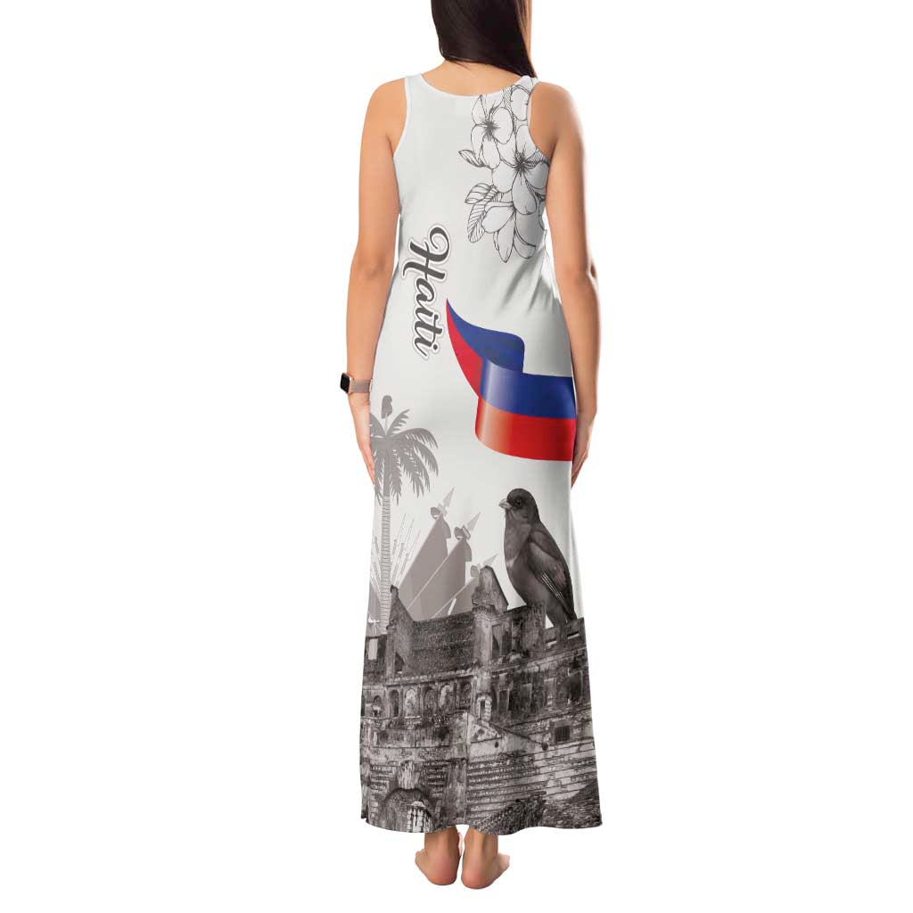 Haiti Citadelle Laferriere Tank Maxi Dress Hispaniolan Trogon and Plumeria - Wonder Print Shop