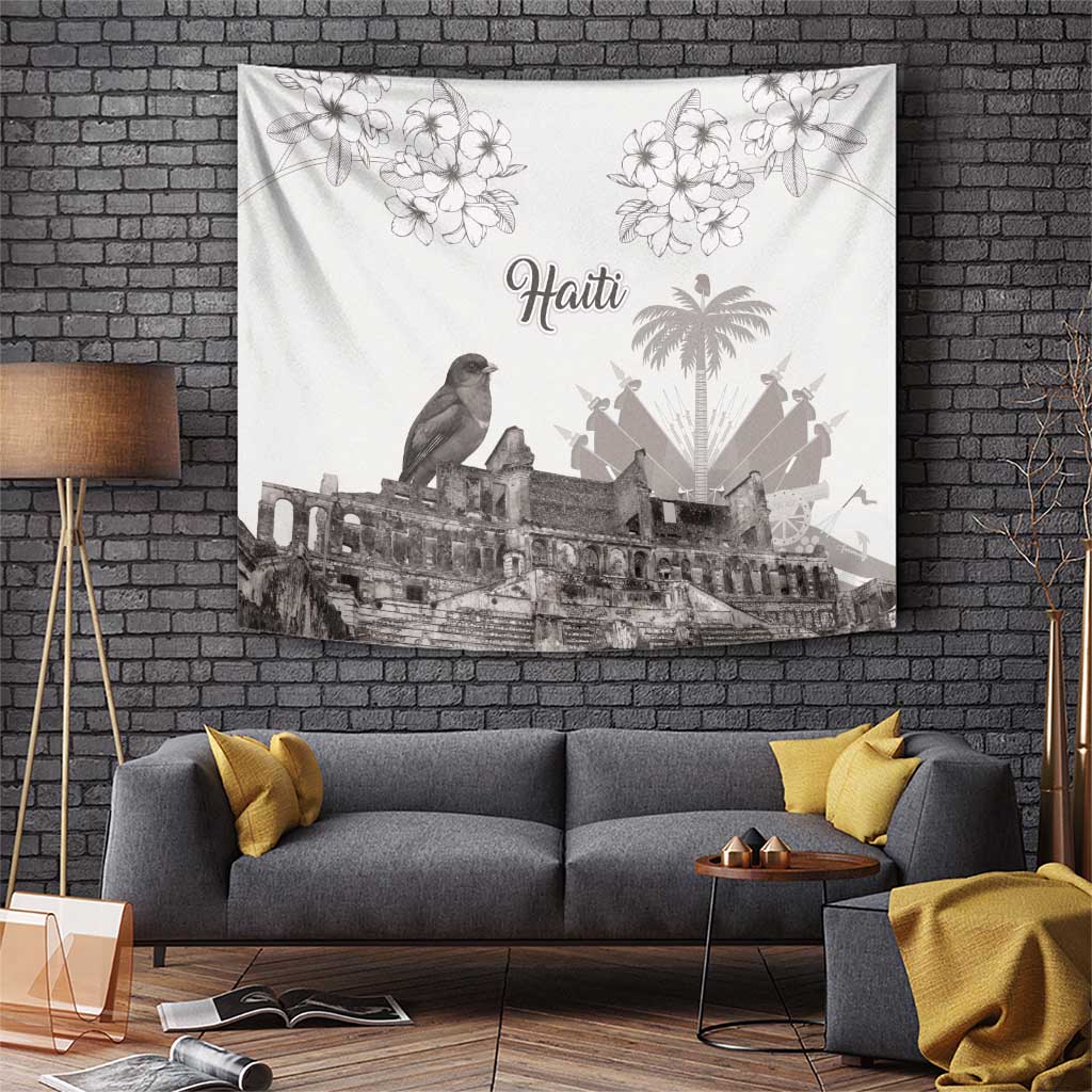 Haiti Citadelle Laferriere Tapestry Hispaniolan Trogon and Plumeria - Wonder Print Shop