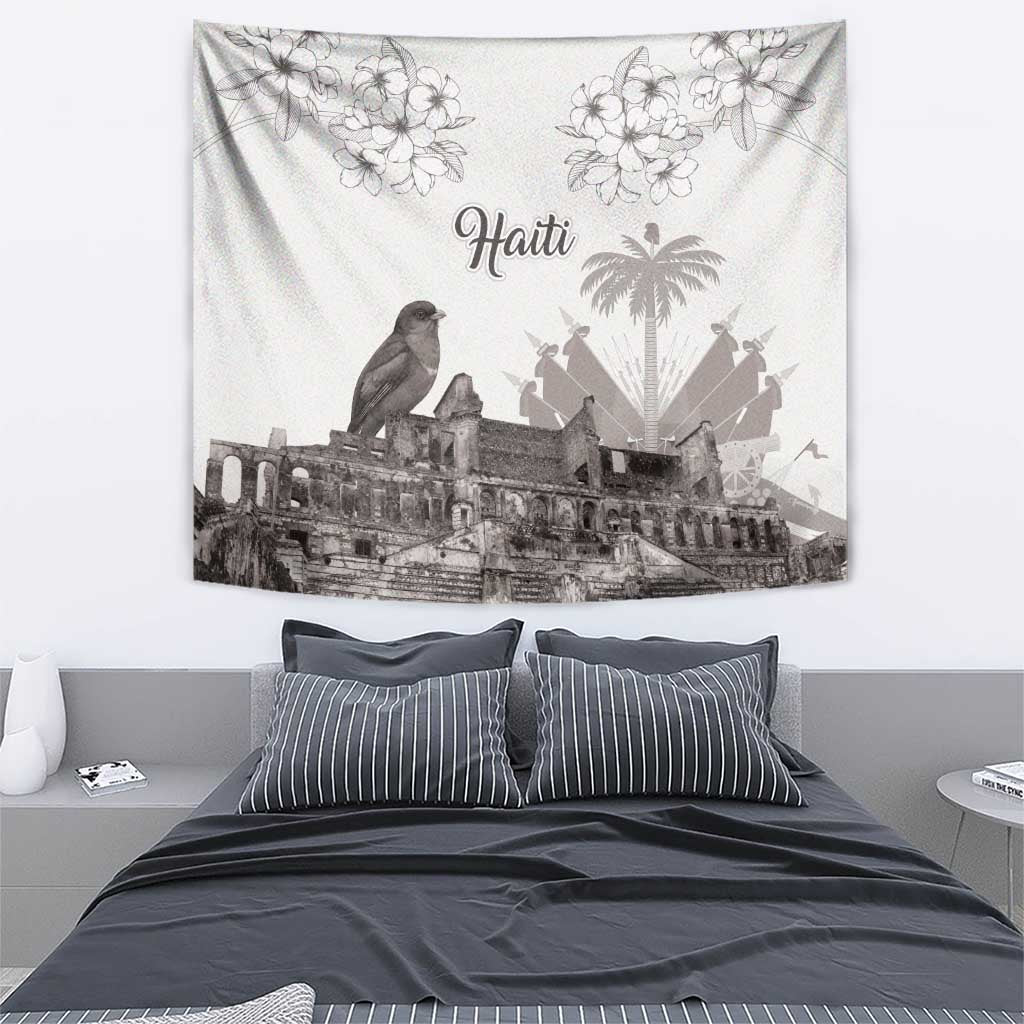 Haiti Citadelle Laferriere Tapestry Hispaniolan Trogon and Plumeria - Wonder Print Shop