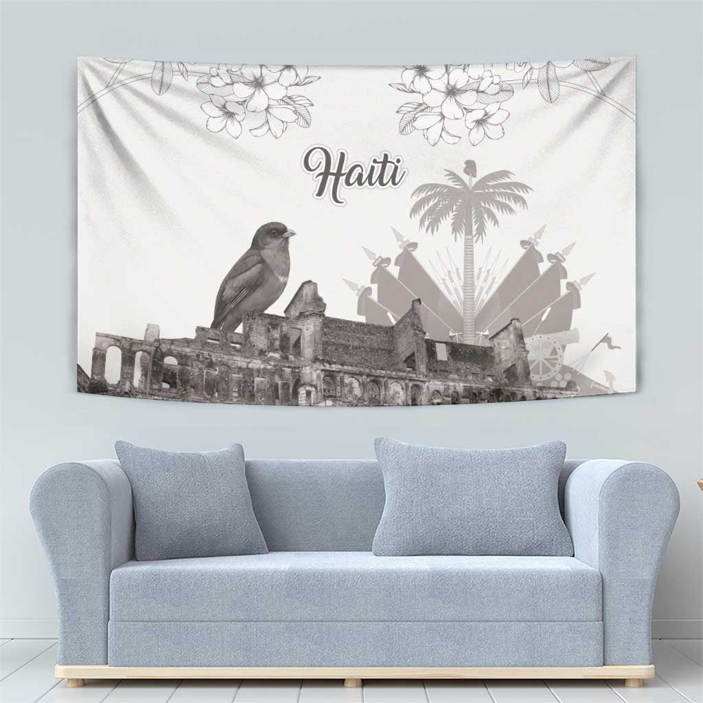 Haiti Citadelle Laferriere Tapestry Hispaniolan Trogon and Plumeria - Wonder Print Shop