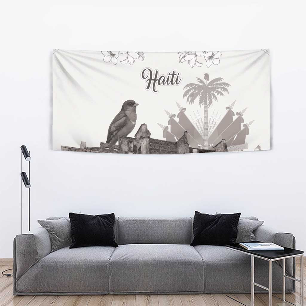 Haiti Citadelle Laferriere Tapestry Hispaniolan Trogon and Plumeria - Wonder Print Shop