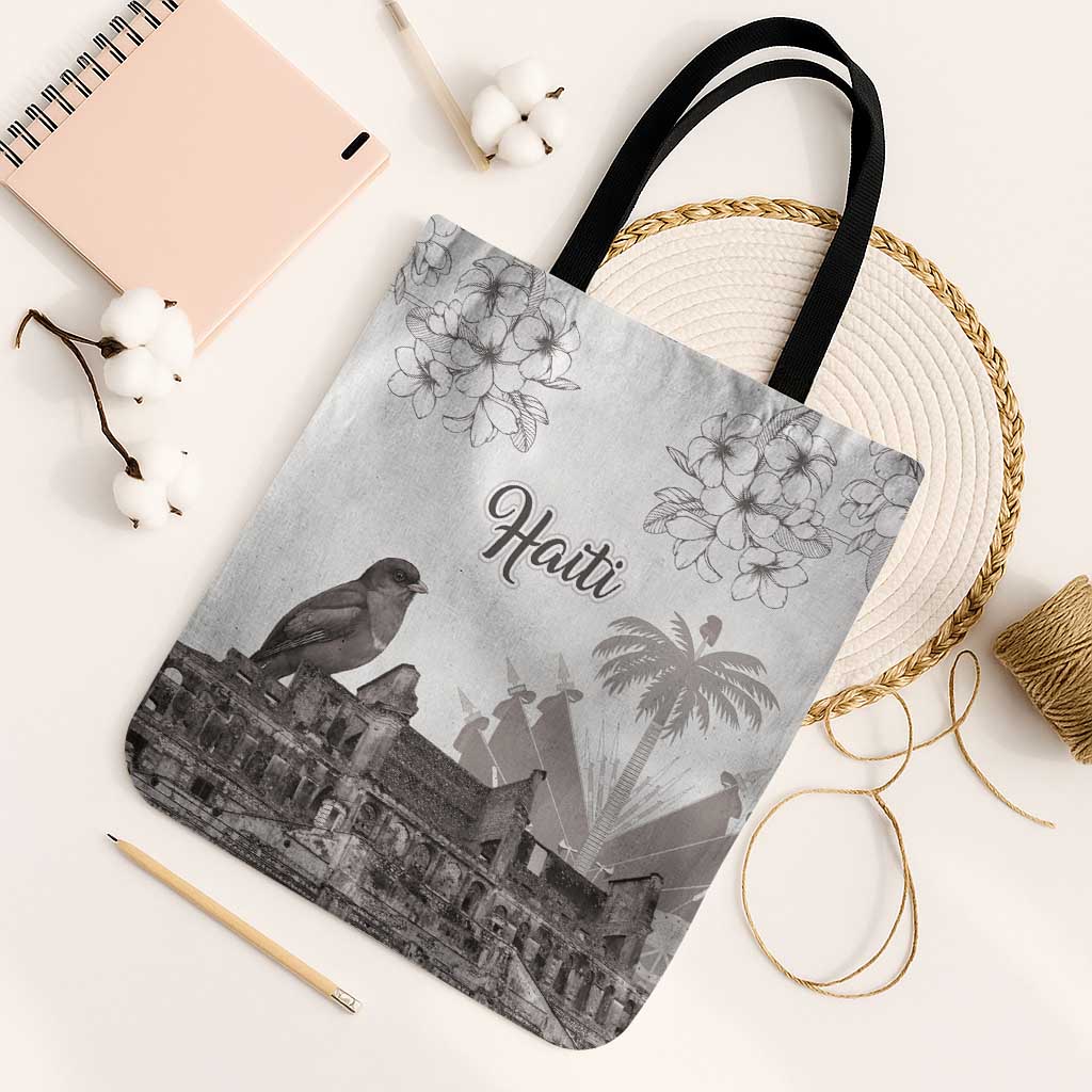 Haiti Citadelle Laferriere Tote Bag Hispaniolan Trogon and Plumeria - Wonder Print Shop