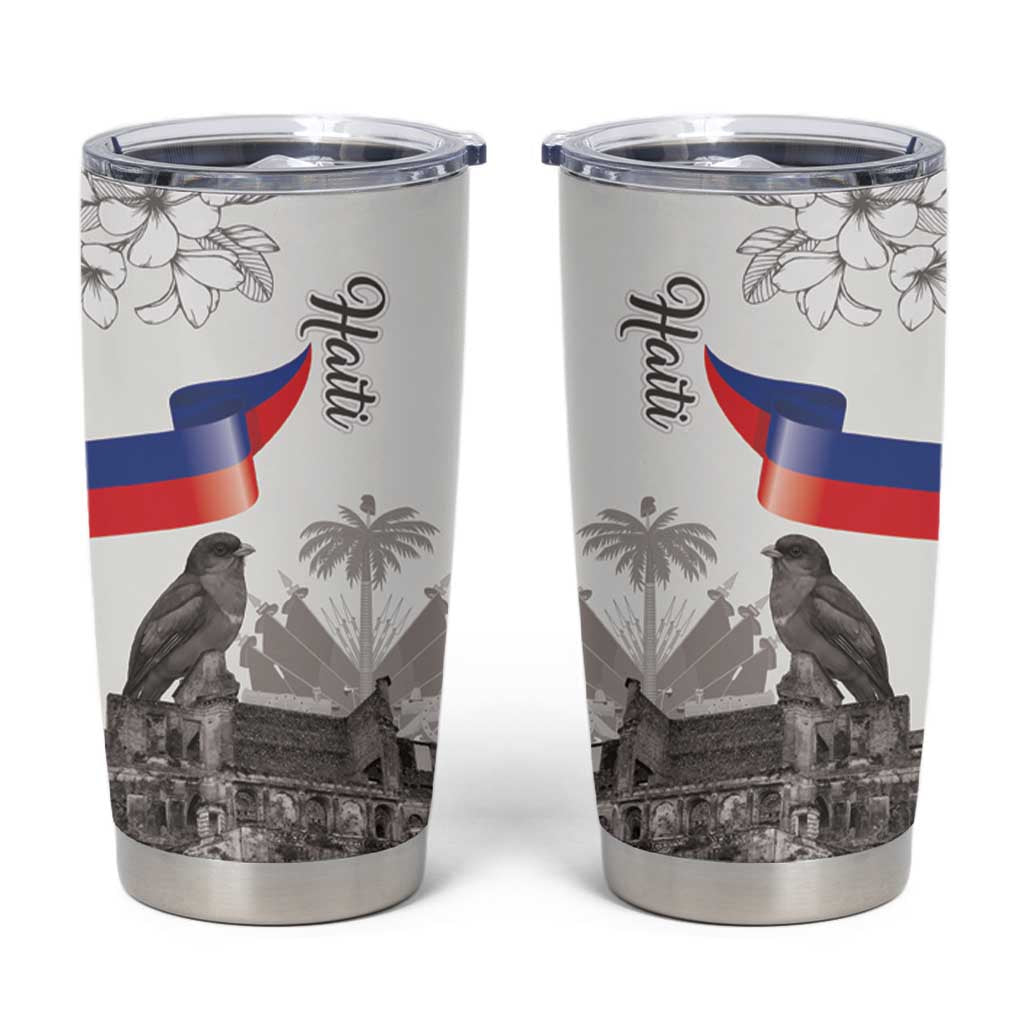Haiti Citadelle Laferriere Tumbler Cup Hispaniolan Trogon and Plumeria - Wonder Print Shop