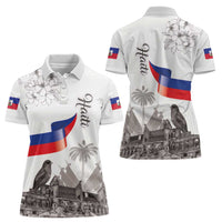 Haiti Citadelle Laferriere Women Polo Shirt Hispaniolan Trogon and Plumeria - Wonder Print Shop