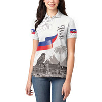 Haiti Citadelle Laferriere Women Polo Shirt Hispaniolan Trogon and Plumeria - Wonder Print Shop
