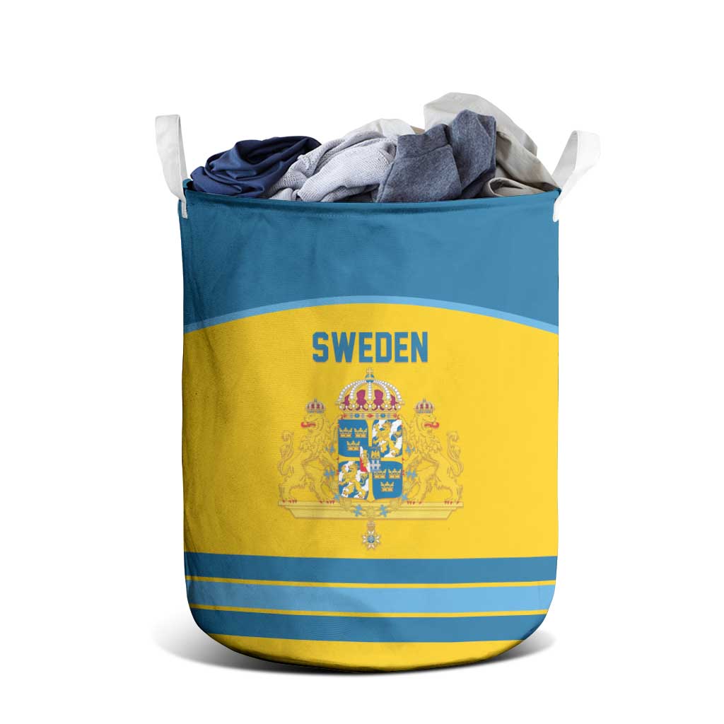 Sweden Ice Hockey Laundry Basket Swedish Coat of Arms Design