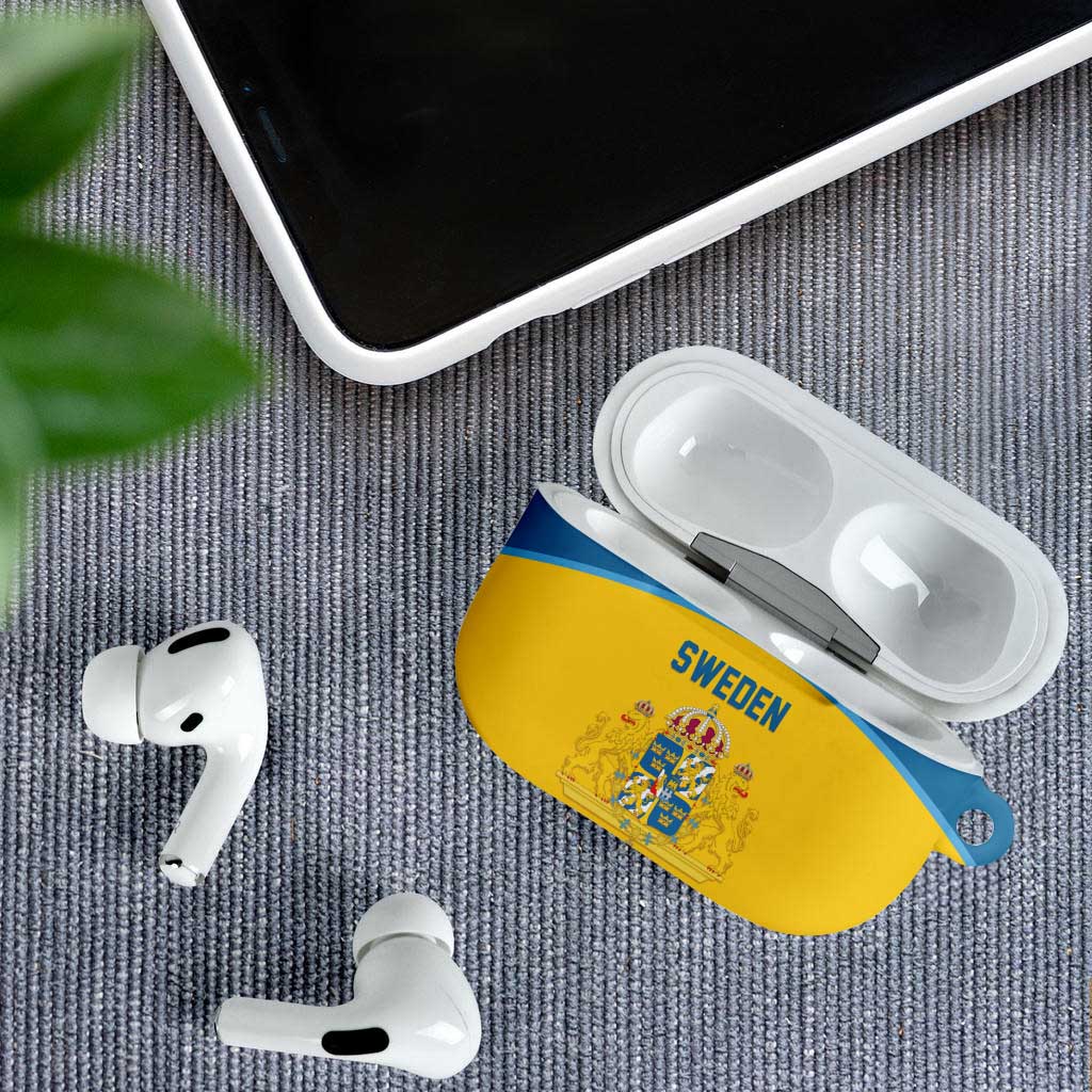 Sweden Ice Hockey AirPods Case Swedish Coat of Arms Design