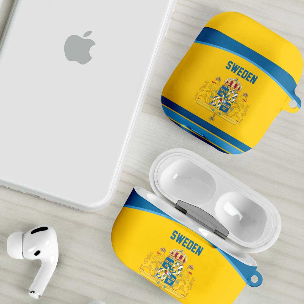 Sweden Ice Hockey AirPods Case Swedish Coat of Arms Design