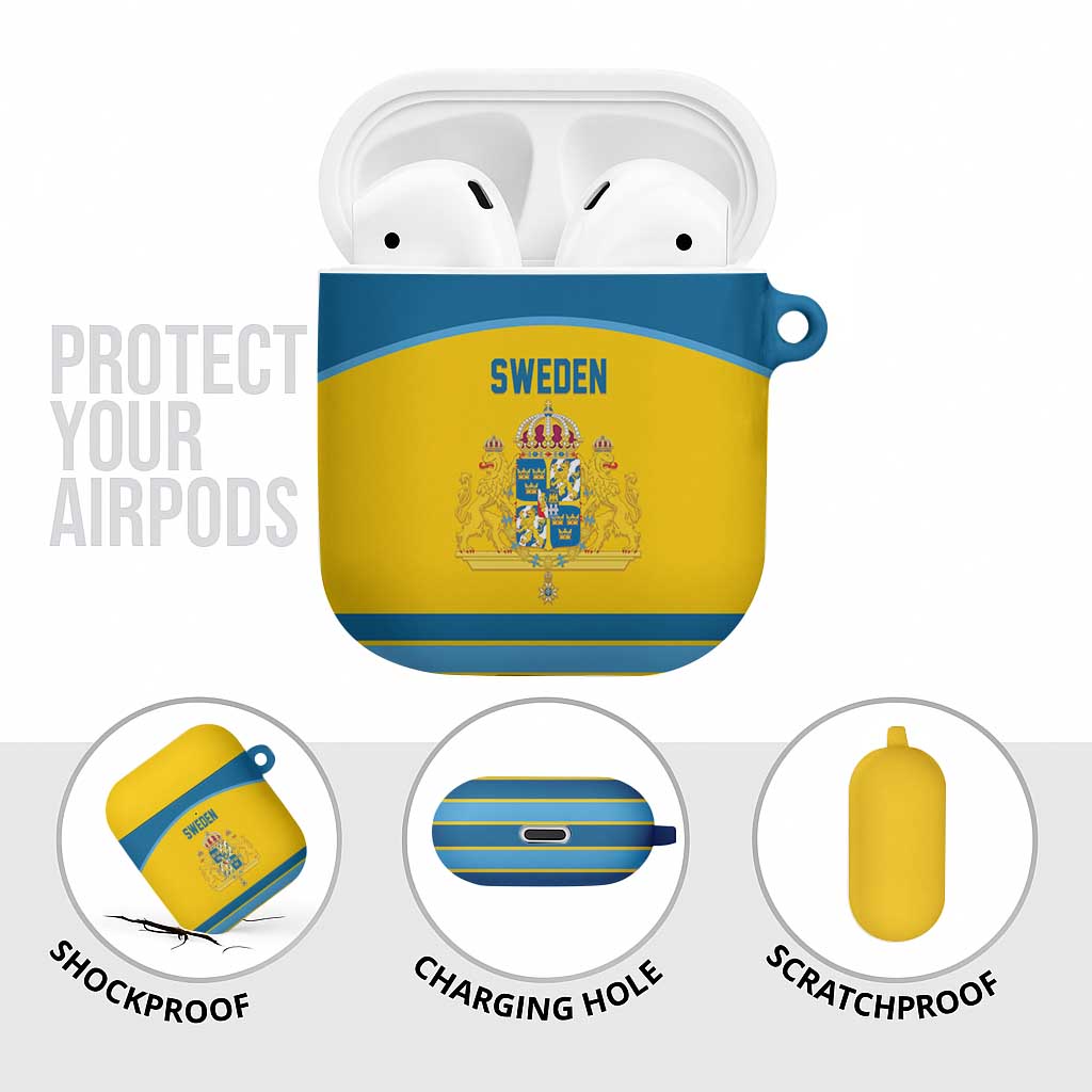 Sweden Ice Hockey AirPods Case Swedish Coat of Arms Design