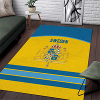 Sweden Ice Hockey Area Rug Swedish Coat of Arms Design