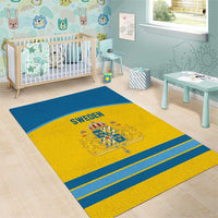 Sweden Ice Hockey Area Rug Swedish Coat of Arms Design